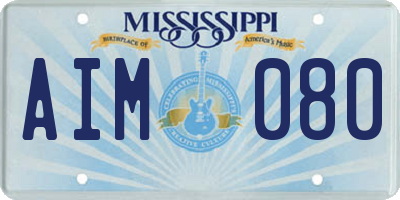 MS license plate AIM080