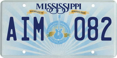 MS license plate AIM082