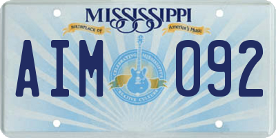 MS license plate AIM092