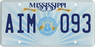 MS license plate AIM093