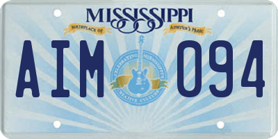 MS license plate AIM094