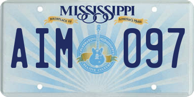 MS license plate AIM097