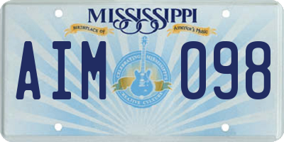 MS license plate AIM098