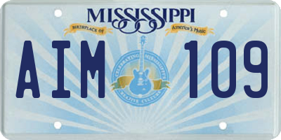 MS license plate AIM109