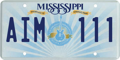 MS license plate AIM111