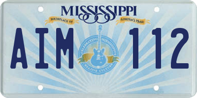 MS license plate AIM112