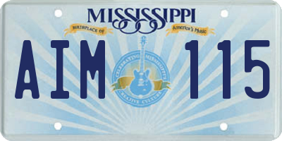 MS license plate AIM115