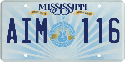 MS license plate AIM116