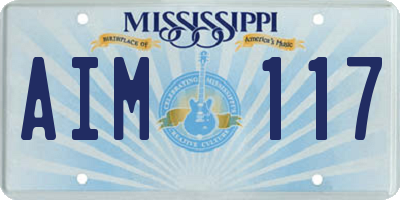 MS license plate AIM117