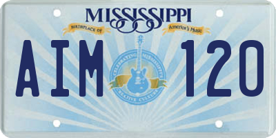 MS license plate AIM120