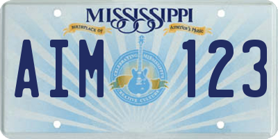 MS license plate AIM123