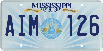 MS license plate AIM126