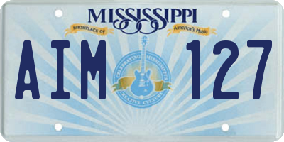 MS license plate AIM127