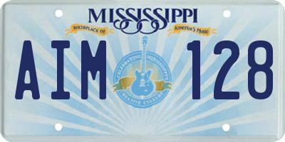 MS license plate AIM128