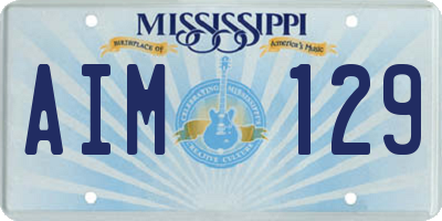MS license plate AIM129