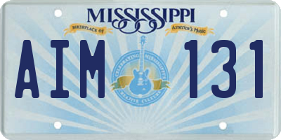 MS license plate AIM131