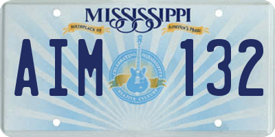 MS license plate AIM132