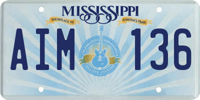 MS license plate AIM136