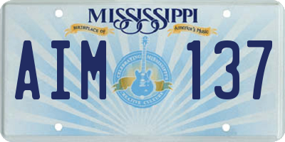 MS license plate AIM137