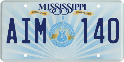 MS license plate AIM140