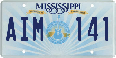 MS license plate AIM141