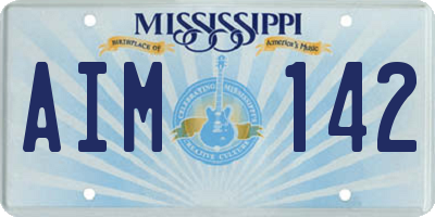 MS license plate AIM142