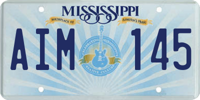 MS license plate AIM145
