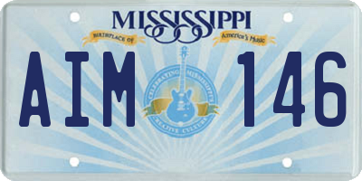 MS license plate AIM146