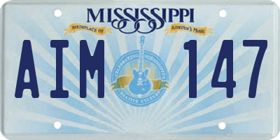 MS license plate AIM147