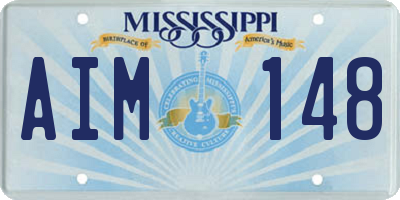 MS license plate AIM148