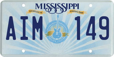 MS license plate AIM149
