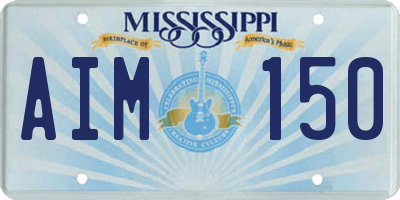 MS license plate AIM150