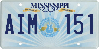 MS license plate AIM151