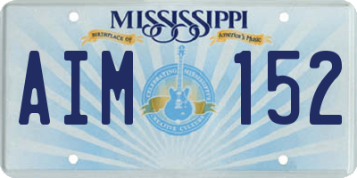 MS license plate AIM152