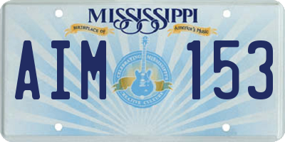 MS license plate AIM153