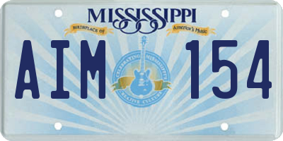 MS license plate AIM154