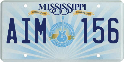 MS license plate AIM156