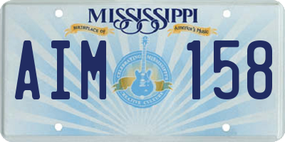 MS license plate AIM158