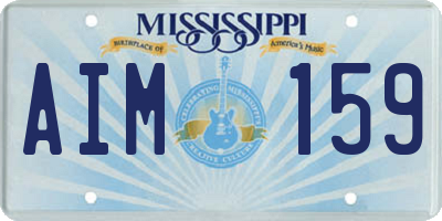 MS license plate AIM159