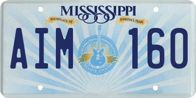 MS license plate AIM160