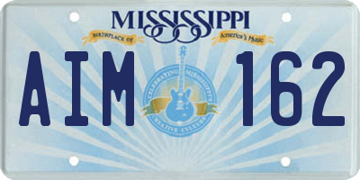 MS license plate AIM162