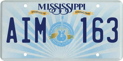MS license plate AIM163