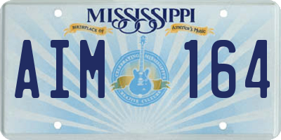 MS license plate AIM164