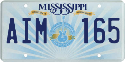 MS license plate AIM165