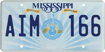 MS license plate AIM166