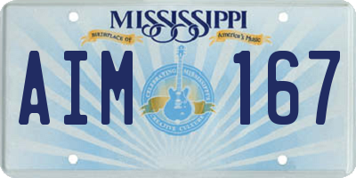 MS license plate AIM167