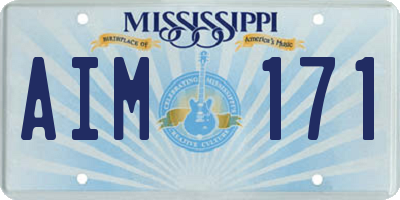 MS license plate AIM171