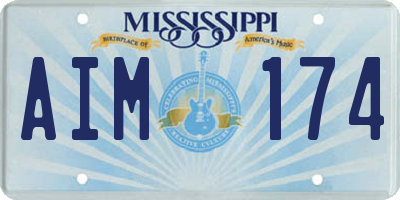 MS license plate AIM174
