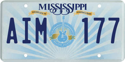 MS license plate AIM177