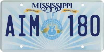 MS license plate AIM180